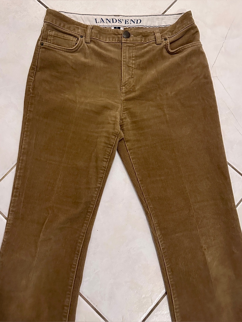 Lands’ End  Size 6 Brown Corduroy Bootcut Flare Pants Stretch Y2K Prep - Picture 6 of 11